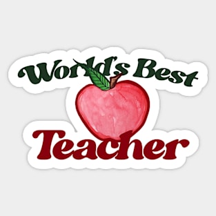 World's Best Teacher Red Delicious Apple Sticker